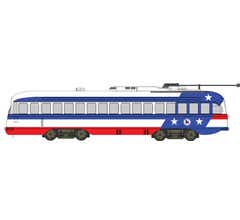 Bowser 13031 HO PCC Kansas City Body Trolley BiCentennial, no state, with decal w/DCC & Sound