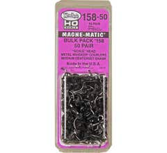 Kadee 158-50 HO Scale Bulk Pack - 50 pair #158 Scale Whisker® Metal Couplers - Medium (9/32) Centerset Shank"