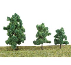 Walthers 949-1184 Summer Trees pkg(10) 3-3/8 to 5-1/2&quot; 8 to 14cm w/Pin Base