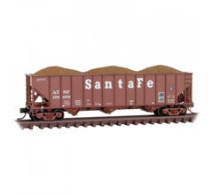 Micro Trains #10800124 ATSF 3 Bay Hopper with Coal Load Rd# 179697