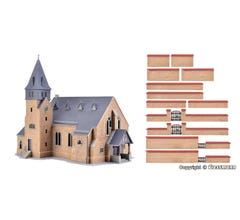 Kibri 39766  HO Church with wall in the Westerwald kit