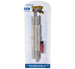 Bachmann 44710  HO Nickel Silver E-Z Track w/CONCRETE TIES - 9&quot; STRAIGHT TERMINAL RERAILER with WIRE