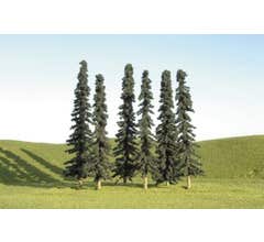 Bachmann #32003 5" - 6" Conifer Trees (six pieces per pack)