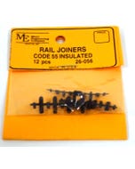 Micro Engineering #26-056 N Scale Rail Joiners, Plastic Insulated, Code 55 (12)