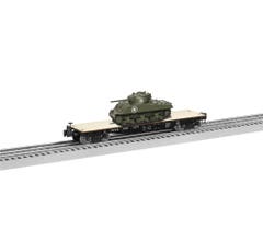 Lionel #1926712 New York Central 40' Flatcar with Sherman Tank # 496271