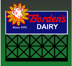Miller Engineering #1052 Animated Neon Billboard - Borden's Dairy (Small)