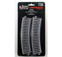 Kato #2-260 430mm (16 7/8") Radius 22.5º Curve Track [4 pcs]