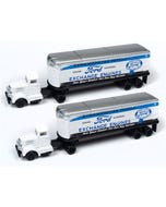 Classic Metal Works #51189 WHITE WC22 TRACTOR TRAILER SET (FORD EXCHANGE ENGINES) (2pcs)