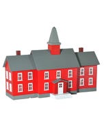 Model Power #783 Built-Up Buildings Lighted w/Two Figures- Little Red Schoolhouse