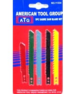 American Tool Group #11334 5 Piece Sabre Saw Blade Set