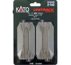 Kato #2-142 123mm (4 7/8") Road Crossing + Rerailer track [2 pcs]