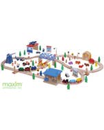 Maxim Enterprise Wooden Tracks #50117 100 Piece Wooden Train Set