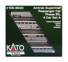 Kato 106-3520  N Superliner Amtrak Phase I 4-Car Set B