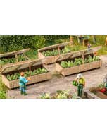 NOCH 14025  HO Covered Raised Garden Beds with Lettuce