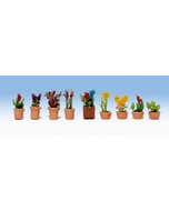 NOCH 14080  N Ornamental Plants in Pots - 9 flowerpots (colors may vary)