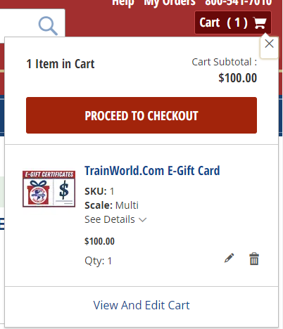 Instructions - Adding The Gift Card Into The Cart - "Added To Cart" - "Proceed To Checkout" Instructions - Adding The Gift Card Into The Cart - "Added To Cart" - "Proceed To Checkout"