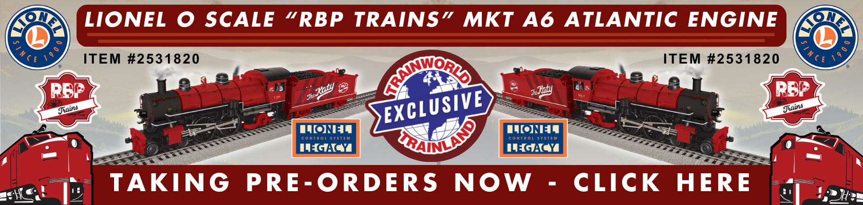 Pre Order KATY MKT Chris Raines RBP LEGACY A6 Atlantic TrainWorld Exclusive Engine